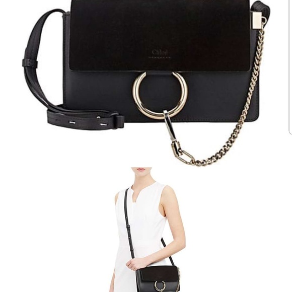 chloe faye shoulder bag black